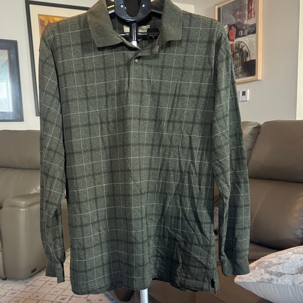 Classic Olive Checkered Polo Shirt